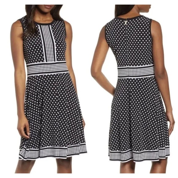 Michael Kors Dresses & Skirts - Michael Kors Simple Dot Fit & Flare Women Dress -Size S Black/White NWT